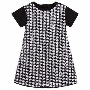 Fun&Fun Sequin Dress Kids Size 36 Black White New Houndstooth Party Shift
